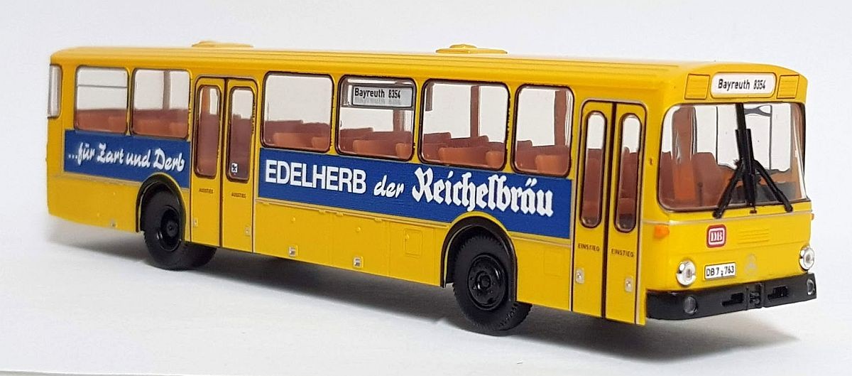 Brekina Sondermodell: MB O 307 Bahnbus "Kulmbacher Reichelbräu"