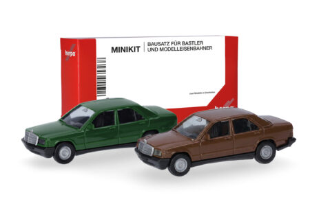 Herpa MiniKit: Mercedes 190, achatgrün und braunmaron