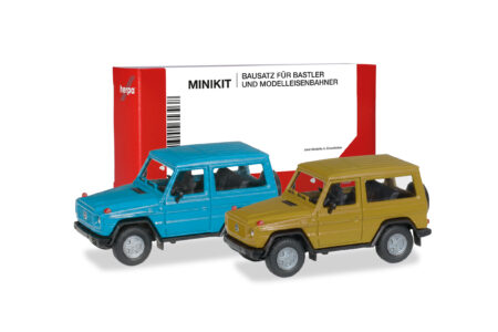 Herpa MiniKit: MB G-Klasse, chinablau / currygelb
