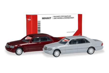 Herpa MiniKit: MB S-Klasse W140, dunkelrot und grau
