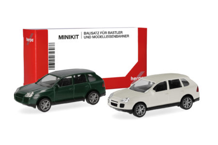 Herpa MiniKit: Porsche Cayenne Turbo, british racing green/sandweiß