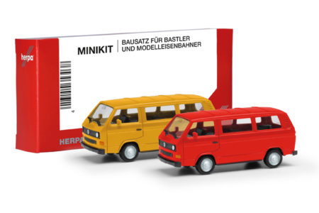 Herpa MiniKit: Volkswagen (VW) T3 Bus ginstergelb und feuerrot