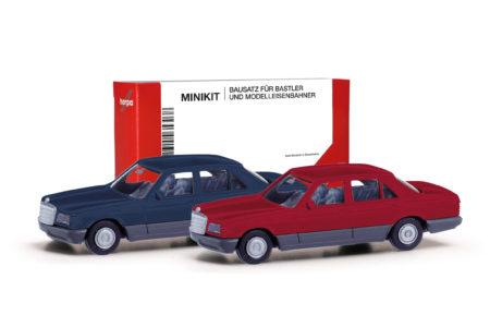Herpa MiniKit: Mercedes-Benz S-Klasse (W126) saphirblau und weinrot