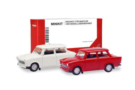 Herpa MiniKit:  Trabant 601 Limousine, weiß / verkehrsrot