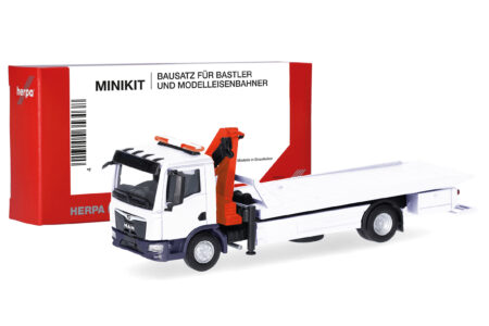 Herpa MiniKit: MAN TGM Plateau-Abschlepp-Lkw mit Kran-0