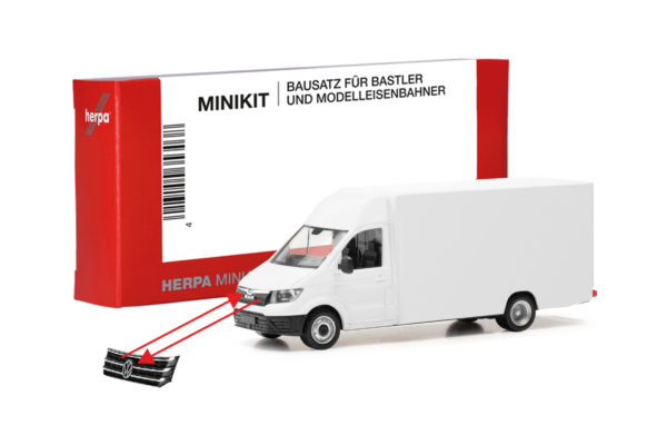 Herpa MiniKit: MAN TGE/VW Crafter Paketverteilfahrzeug, weiß