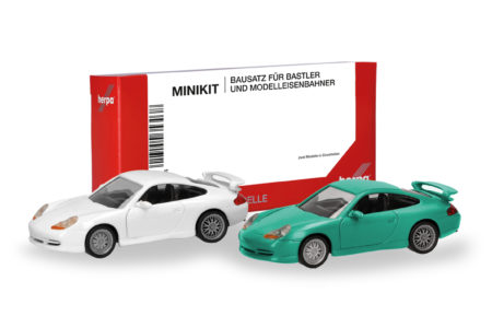 Herpa MiniKit: Porsche 911 GT3 (996) Grandprix Weiß und hellgrün