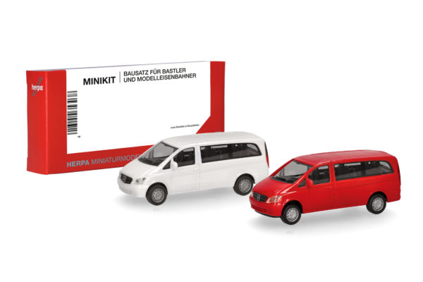 Herpa MiniKit: Mercedes-Benz Vito Bus (W639 facelift / 2010), weiß und rot
