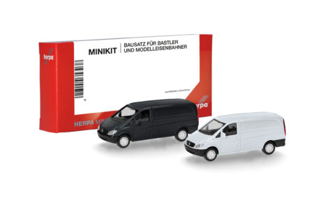 Herpa MiniKit: Mercedes-Benz Vito Kasten (W639 / 2003), weiß und schwarz