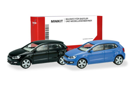 Herpa MiniKit: VW Polo 5-türig (2014), cornflower blue und schwarz