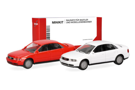 Herpa MiniKit: Audi A4 Limousine, weiß und rot