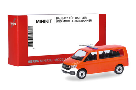 Herpa MiniKit: VW T6.1 Bus (Heckklappe geschl.), tagesleuchtrot