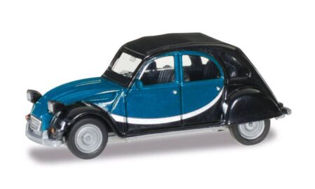 Herpa: Citroen 2 CV Charleston, blau/schwarz-0