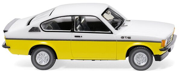 Wiking: Opel Kadett C Coupé GT/E - weiß/gelb -0