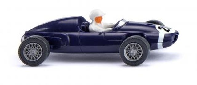 Wiking: Rennwagen Cooper mit Fahrer, schwarzblau, mit Rennnummer