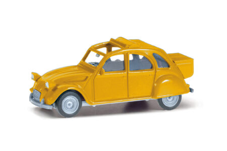 Herpa: Citroen 2CV mit Queue, jaune Mimosa-0