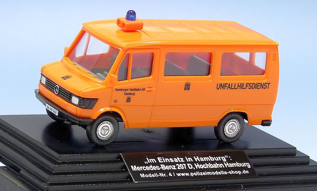 Wiking: MB 207 D Bus "Hamburger Hochbahn AG – Unfallhilfsdienst" – Bild 2