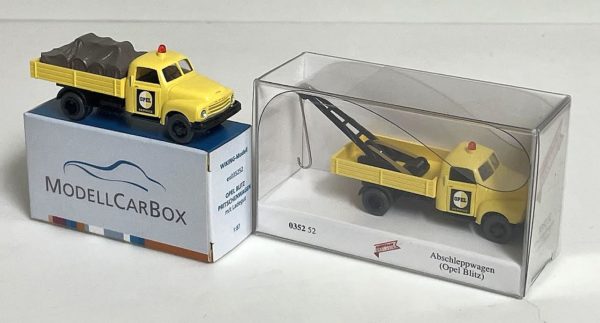 Wiking: Opel Blitz Abschleppwagen + Pritschen-Lkw "Opel Service" – Bild 6
