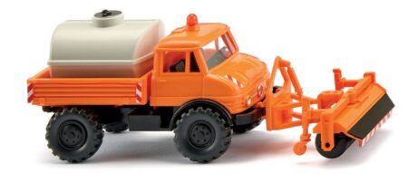 Wiking: Unimog U 406 Kehrfahrzeug, kommunalorange