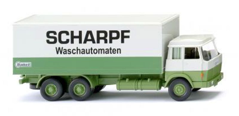 Wiking: Hanomag-Henschel Koffer-Lkw „Scharpf Waschautomaten“