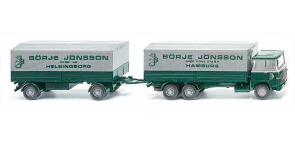 Wiking: Scania 111 Pritschenhängerzug "Börje Jönsson"