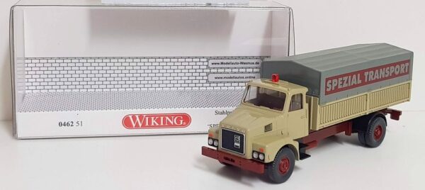 Wiking: Volvo N10 Stahlpritschen-Lkw "Spezial Transport" - olivgrau -0