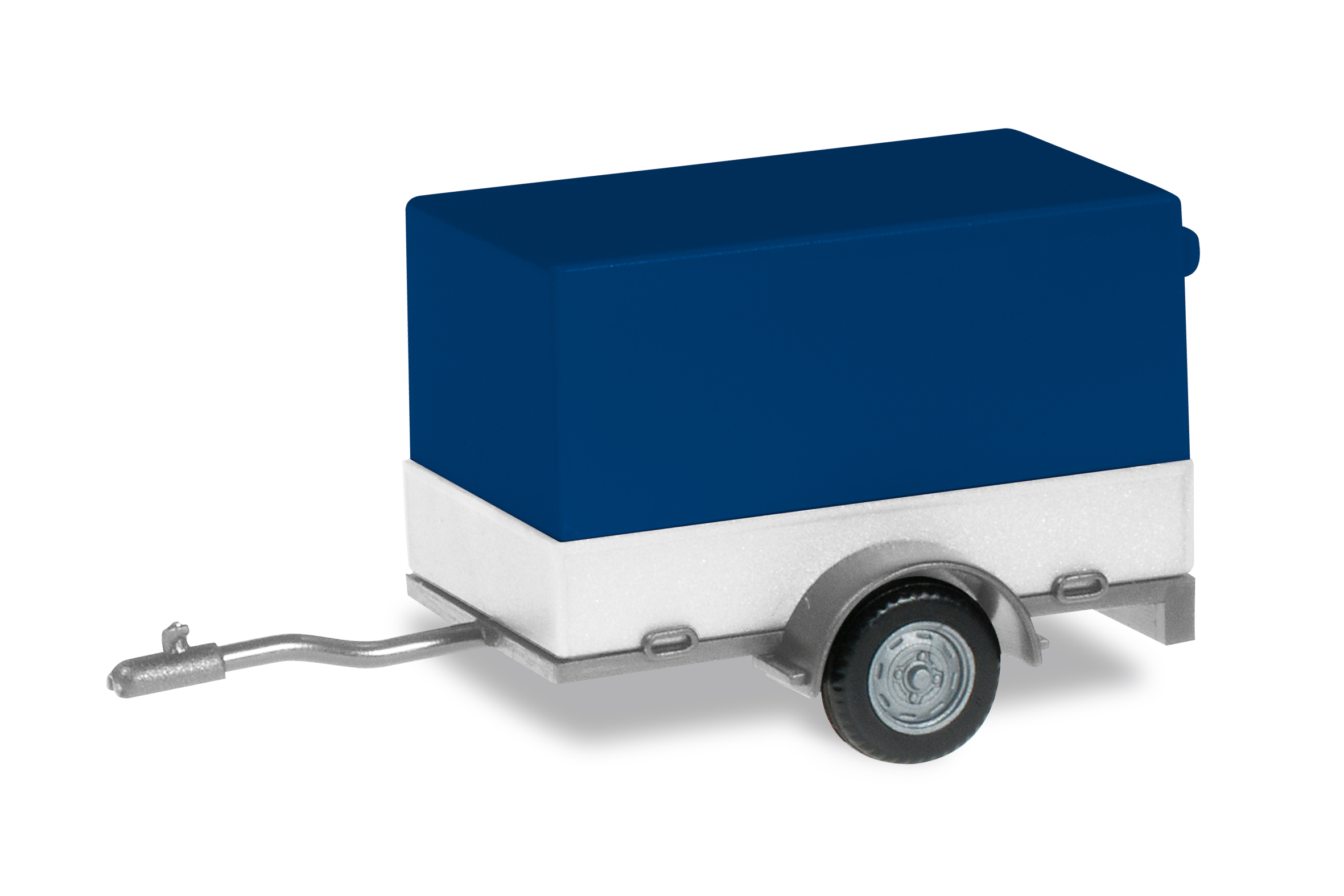 Herpa: Pkw-Planenanhänger 1-achs, blau/weiß