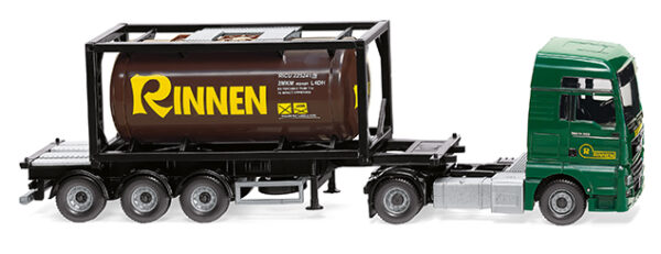 Wiking: MAN TGX Euro 6c 20-ft-Tankcont.-Sz. "Rinnen"-0