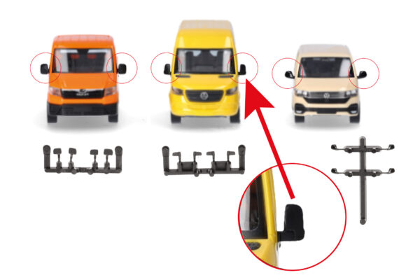 Herpa Zubehör: Spiegel-Set für Transporter-0