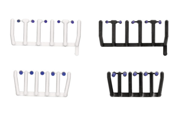 Herpa Zubehör: 80 Signallichter blautransparent mit schwarzen und weißen Sockeln