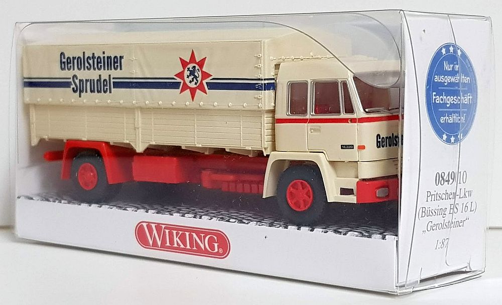 Wiking: Büssing BS 16 L Pritschen-Lkw "Gerolsteiner" – Bild 3
