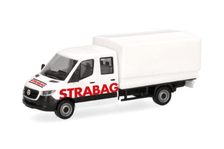 Herpa: MB Sprinter '18 Doka Pritsche/Plane "STRABAG"