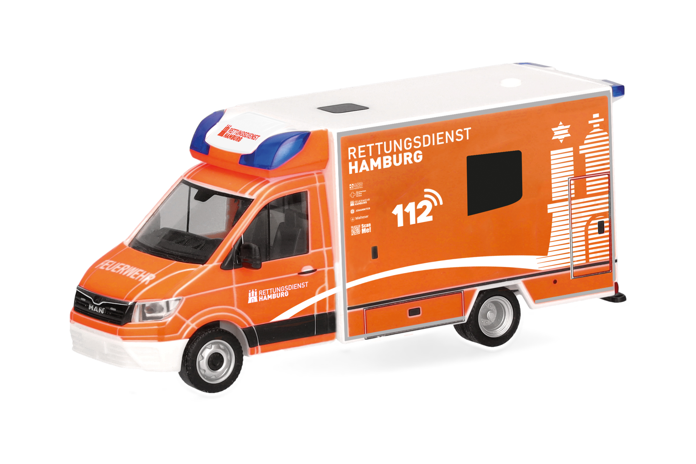 Herpa: MAN TGE Fahrtec Rettungswagen "FW Hamburg"