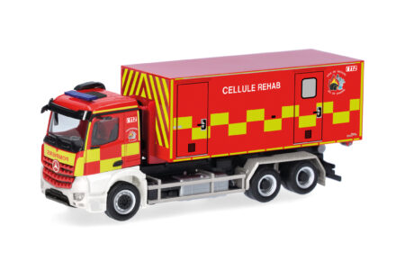 Herpa: MB Arocs M Wechsellader-Lkw "Pompiers Cellule Rehab"(B)