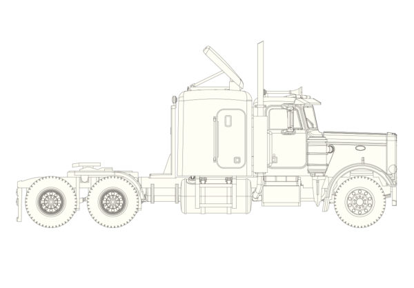 Brekina: Peterbilt 359, weiß, 1973 (Bausatz) – Bild 2
