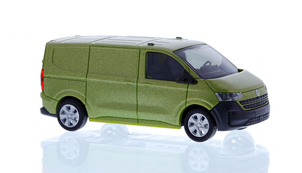Rietze 1/87: VW e-Transporter KR T7, warm green metallic