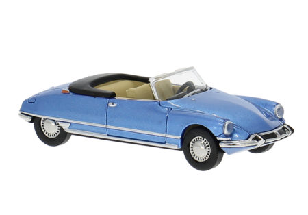Brekina: Citroën DS Cabriolet mit geöffnetem Verdeck, blaumetallic