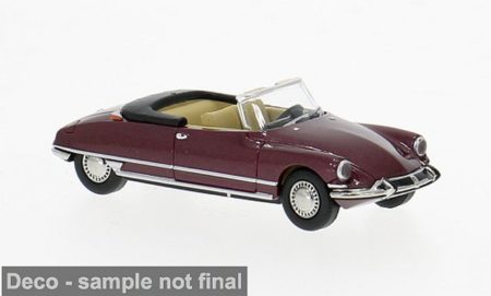 Brekina: Citroën DS Cabrio Chapron mit geöffnetem Verdeck, dunkelrotmetallic
