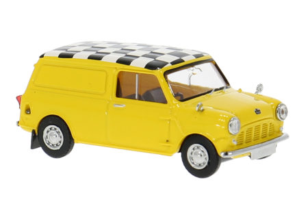 Brekina: Austin Mini Countryman, gelb mit Decor