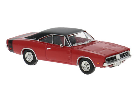 Brekina: Dodge Charger (1969), rot/schwarz