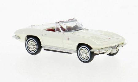 Brekina: Chevrolet Corvette (C2) Sting Ray Convertible mit geöffnetem Verdeck, weiß