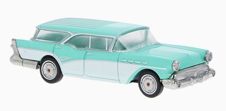 Brekina: Buick Century Caballero (1957), helltürkis / weiß