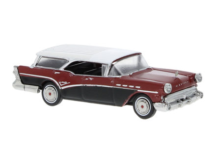 Brekina: Buick Century Caballero, rot / schwarz / weiß