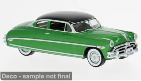 Brekina: Hudson Hornet Club Coupé (1952), grünmetallic / schwarz