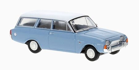Brekina: Ford Taunus P3 Turnier, hellblau / weiß-0