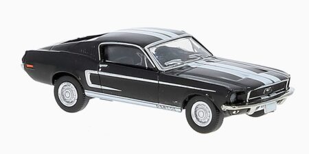 Brekina: Ford Mustang GT 350 Fastback, schwarz mit Dekor-0