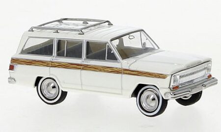 Brekina: Jeep Wagoneer B, weiß, Wooden Stripe-0