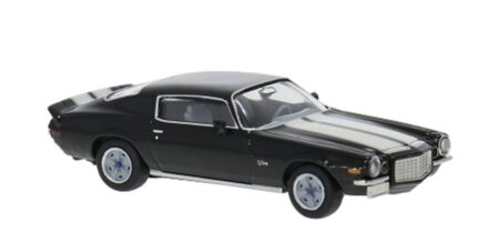 Brekina: Chevrolet Camaro Z28, schwarz mit weißen Dekorstreifen