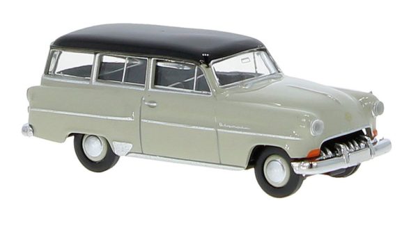 Brekina: Opel Olympia Rekord Caravan, hellgrau / schwarz