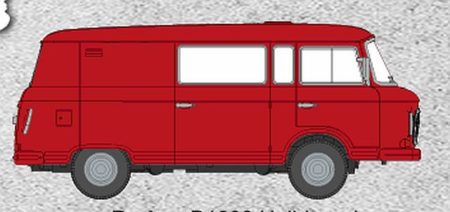 Brekina: Barkas B1000 Halbbus, karminrot